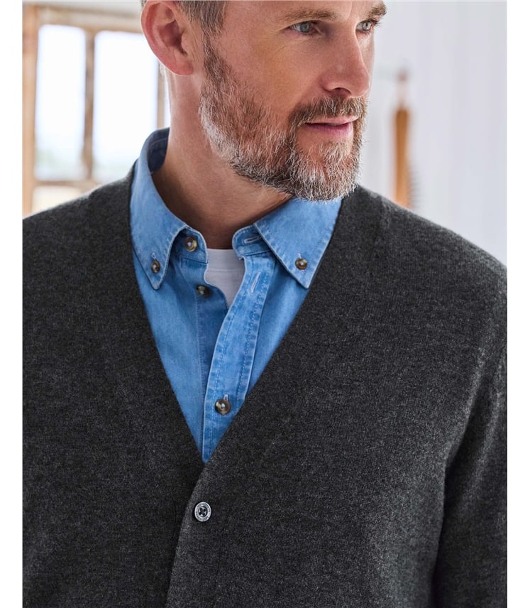 Cashmere and Merino V Neck Cardigan