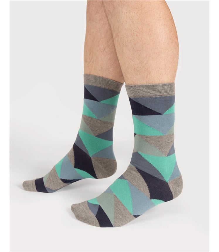 Mens Abstract Triangle Organic Cotton Socks