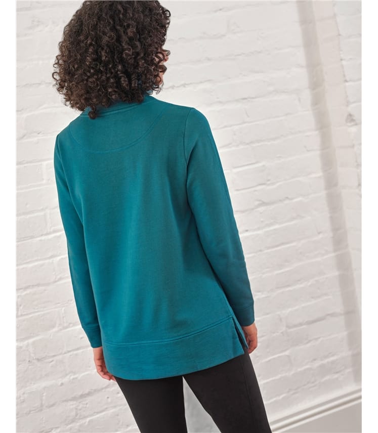 Serenity Organic Cotton Zip Neck Sweatshirt