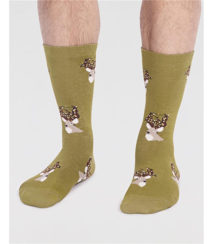 Celyn Organic Cotton Christmas Stag Socks