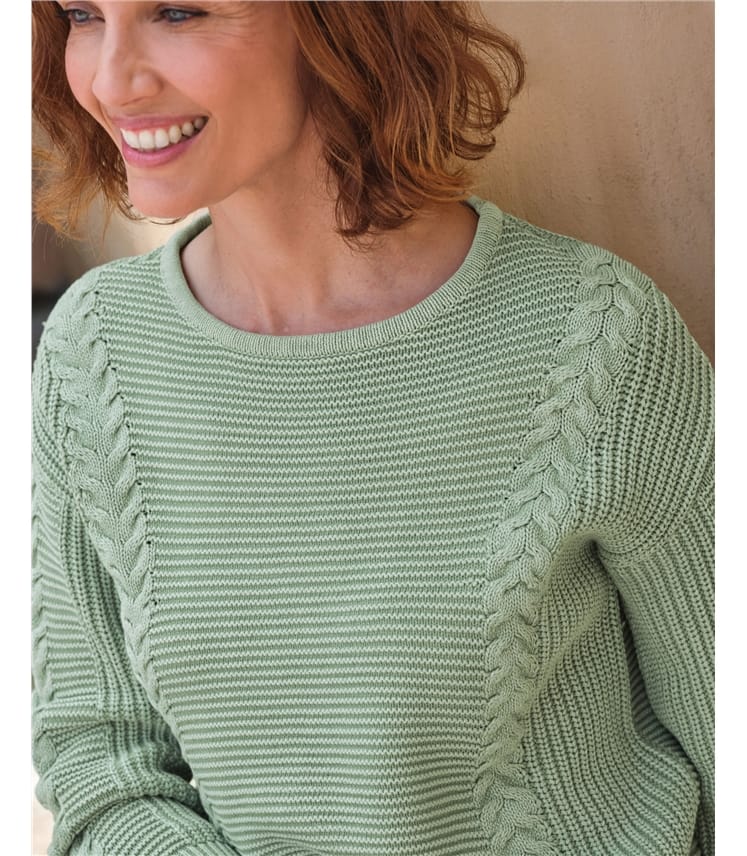 Boat Neck Cotton Jumper