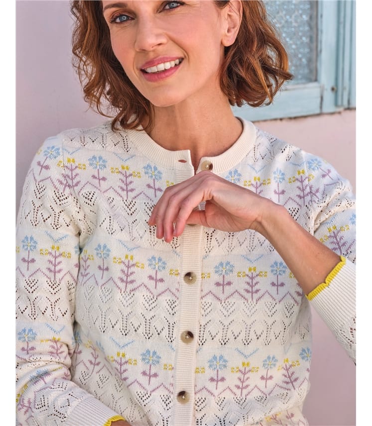 Floral Pointelle Cardigan