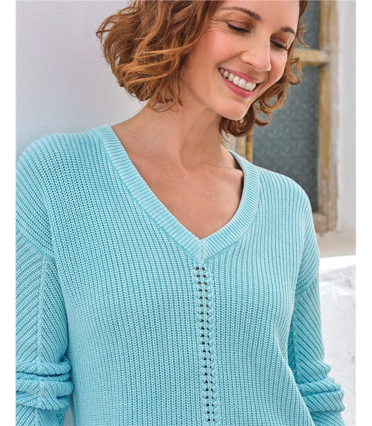 V Neck Cotton Jumper