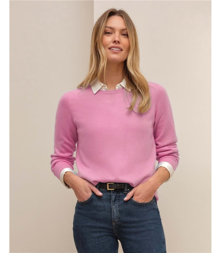 Kaschmir Pullover mit Rundhalsausschnitt