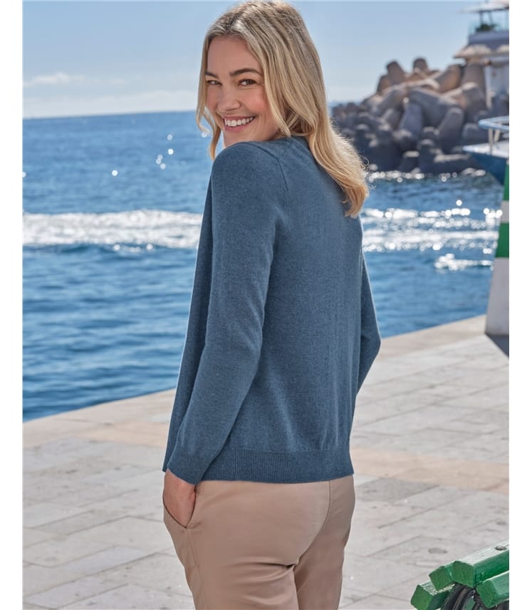 Cashmere Merino Crew Neck Cardigan