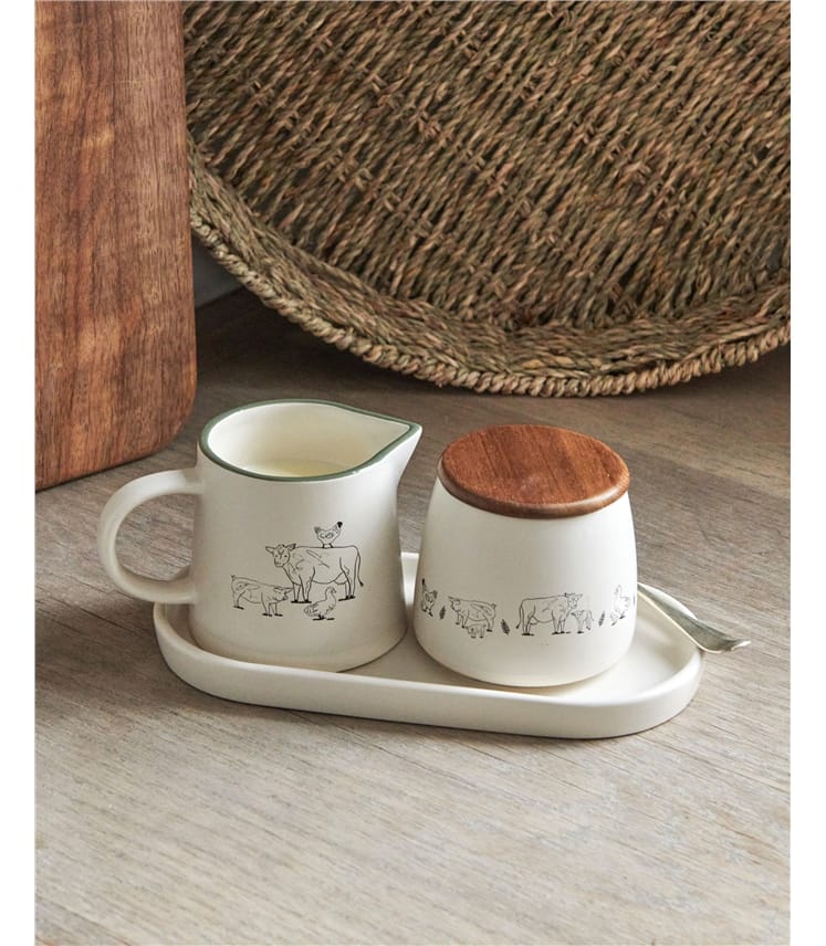 Woodbury Lane Sugar Pot And Milk Set