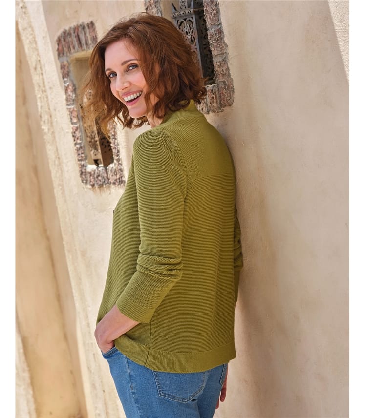 V Neck Moss Stitch Cardi