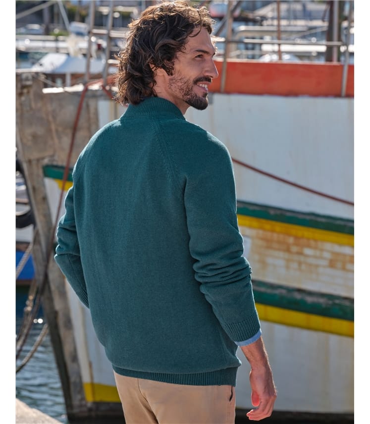 Cardigan zippé essentiel en coton - Homme