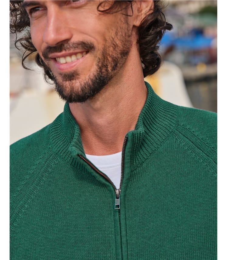 Cardigan zippé essentiel en coton - Homme