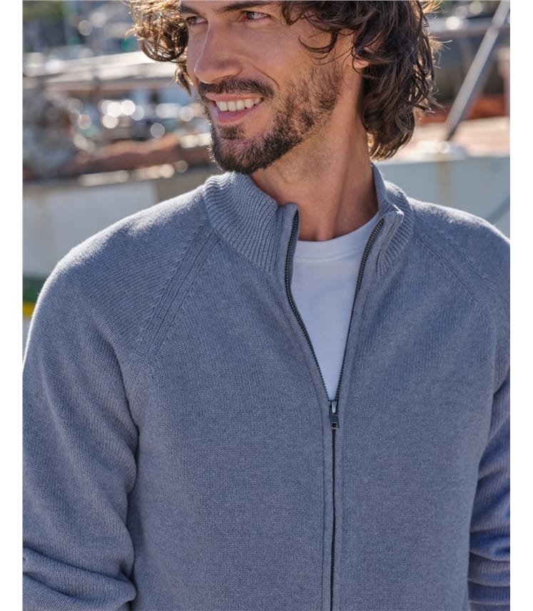 Cardigan zippé essentiel en coton - Homme