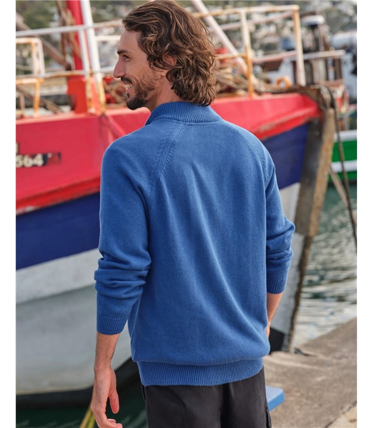 Cardigan zippé essentiel en coton - Homme