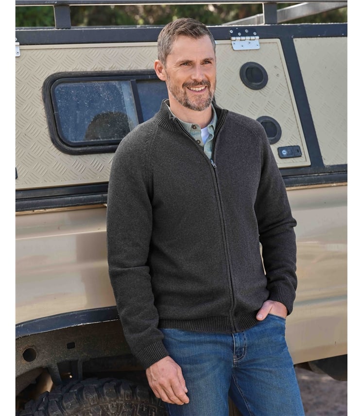 Reißverschluss-Strickjacke aus Baumwolle