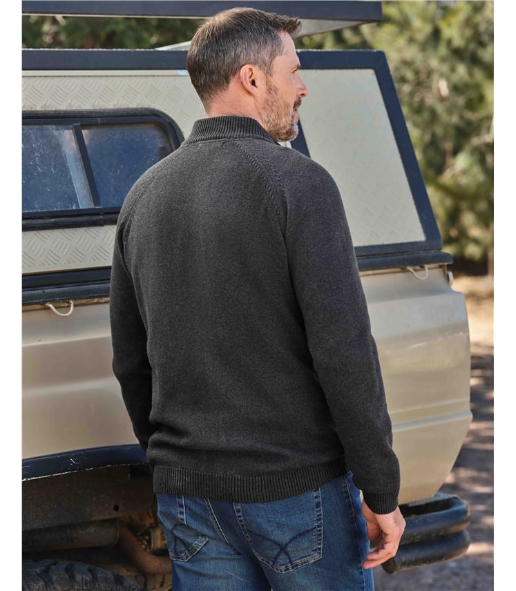 Reißverschluss-Strickjacke aus Baumwolle