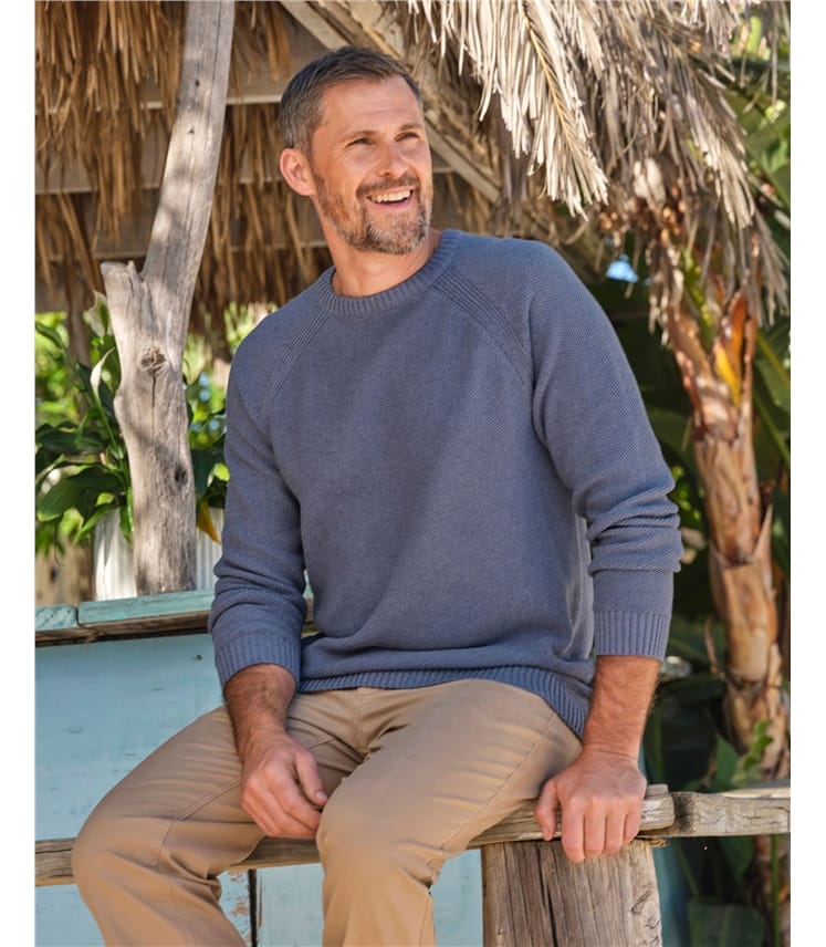 Moss Stitch Essential Crew Neck Jumper