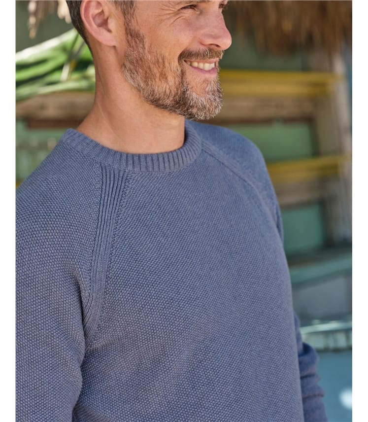 Moss Stitch Essential Crew Neck Jumper