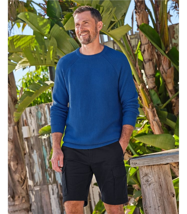 Moss Stitch Essential Crew Neck Jumper