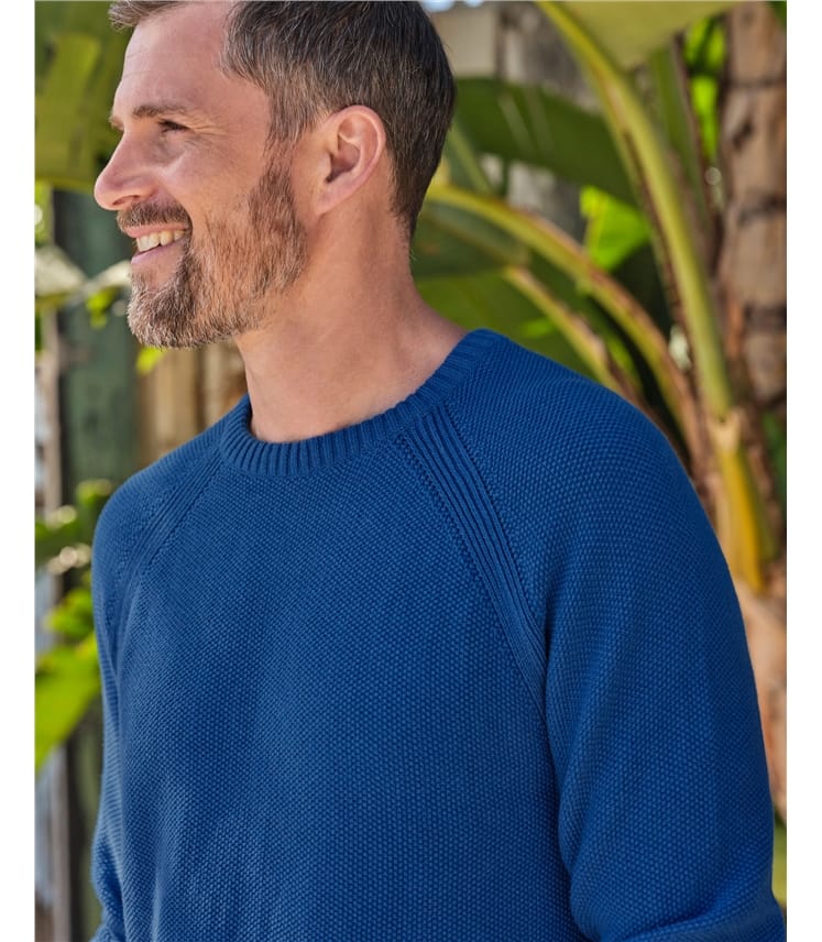 Moss Stitch Essential Crew Neck Jumper