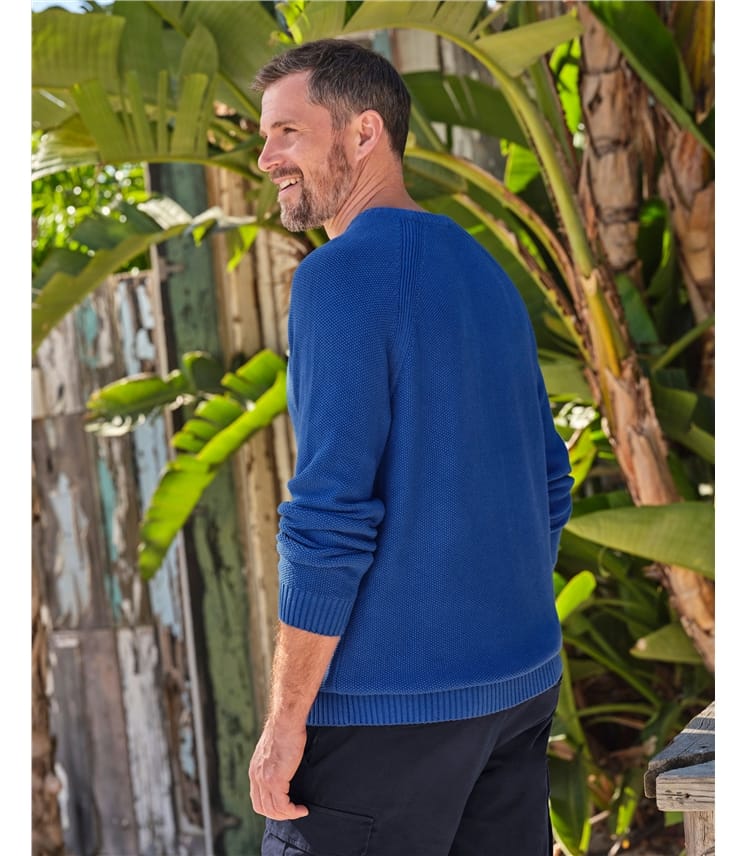 Moss Stitch Essential Crew Neck Jumper