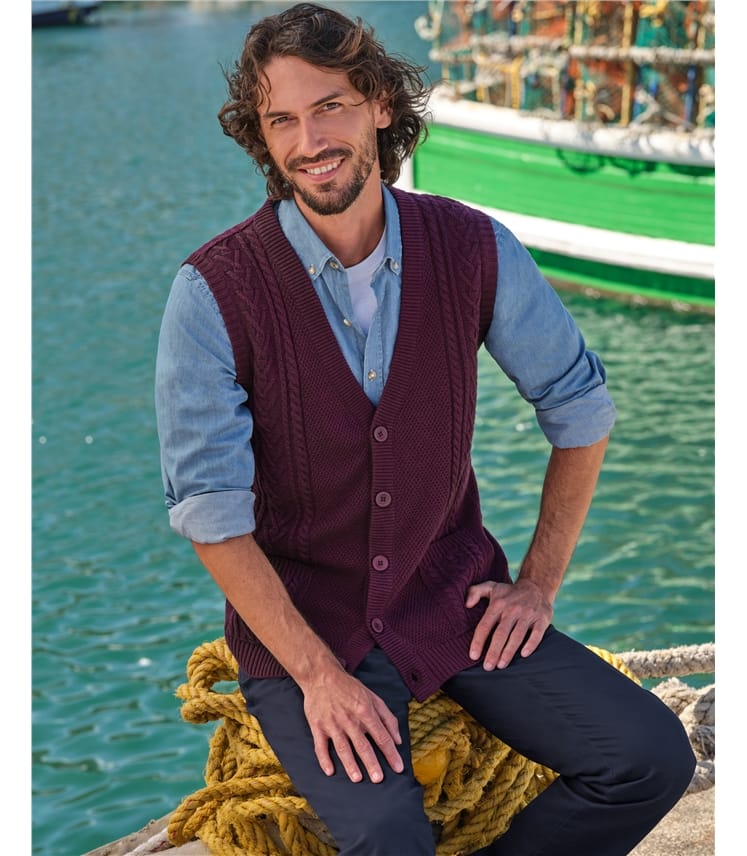 Mens Cable Waistcoat