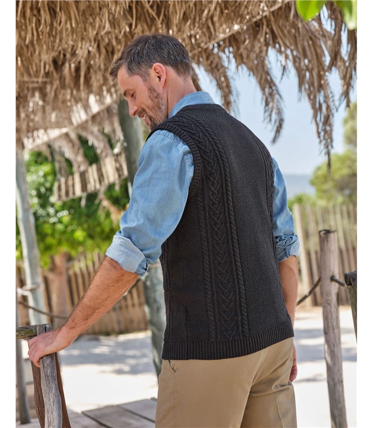 Mens Cable Waistcoat