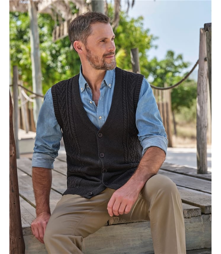 Mens Cable Waistcoat