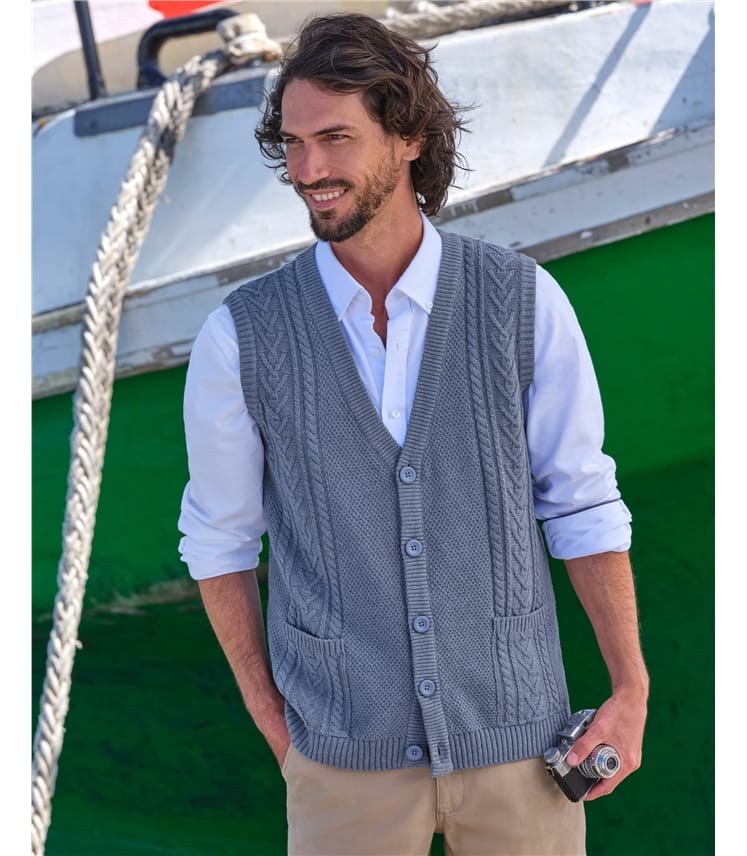 Mens Cable Waistcoat