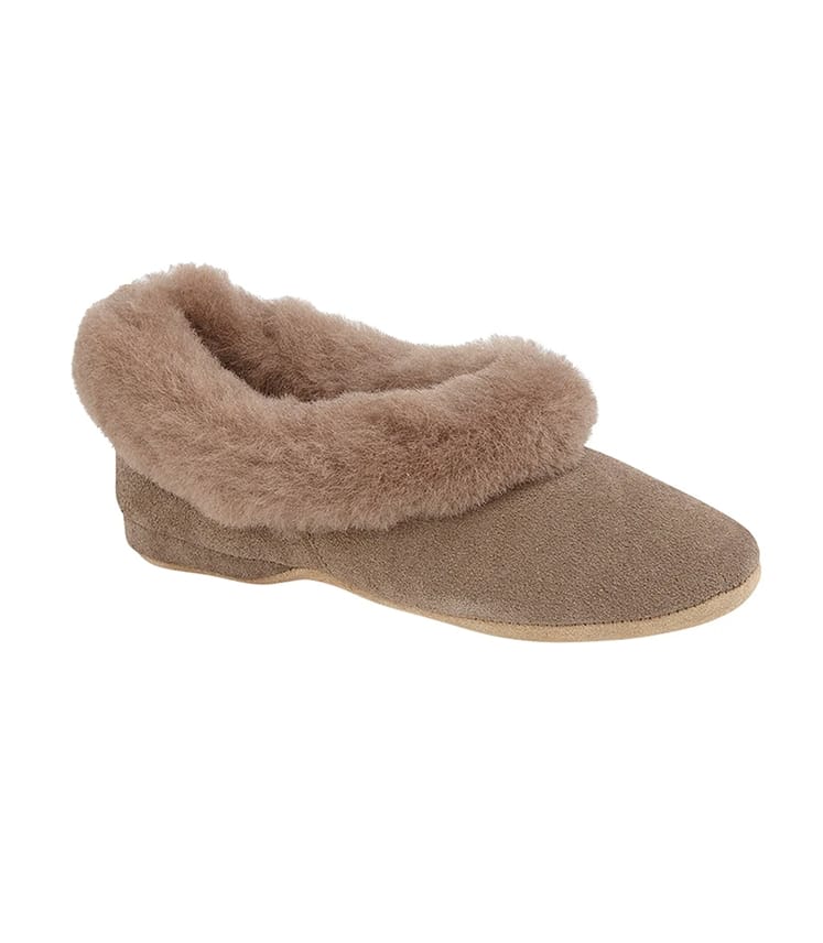 Womens Collar Sheepskin Slippers