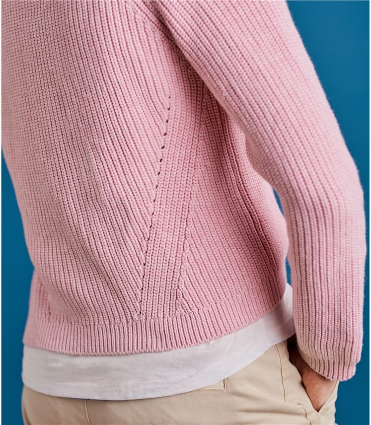 Light Pink Marl Womens Pure Cotton Crop Edge To Edge Cardigan Woolovers Uk 0655