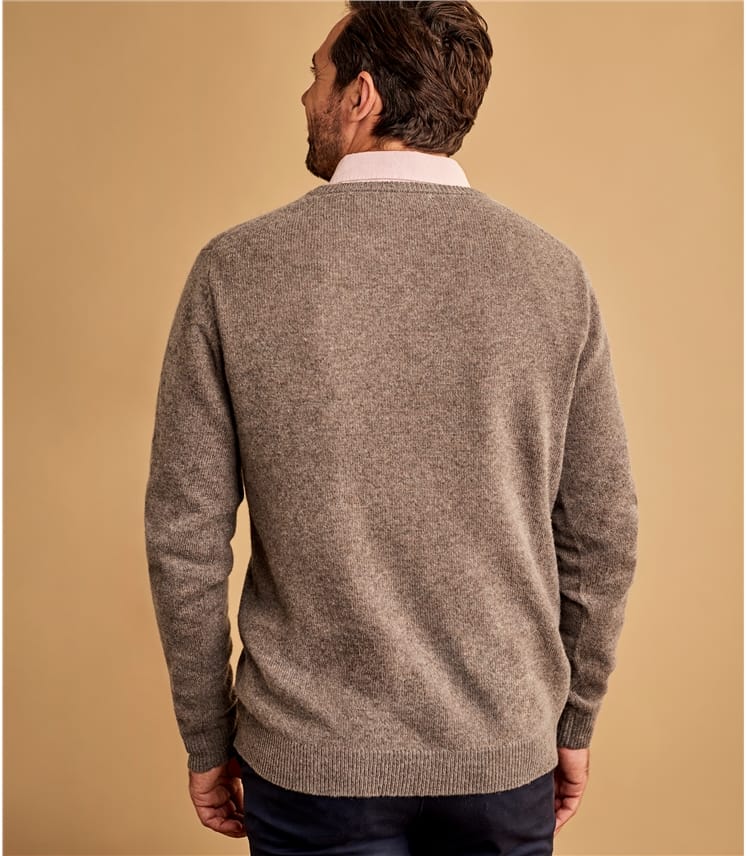 Mens Lambswool V Neck Jumper