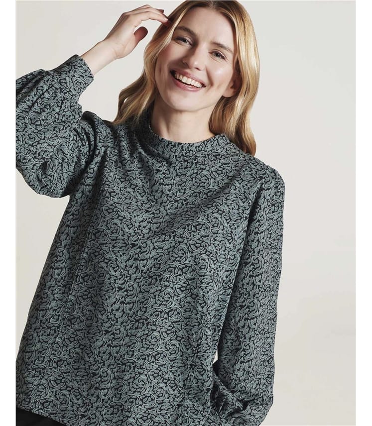 Alvarra Organic Cotton Printed Jersey Top