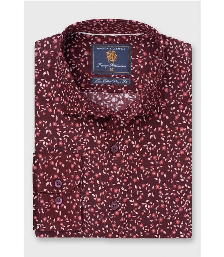 Chemise imprimée en velours côtelé