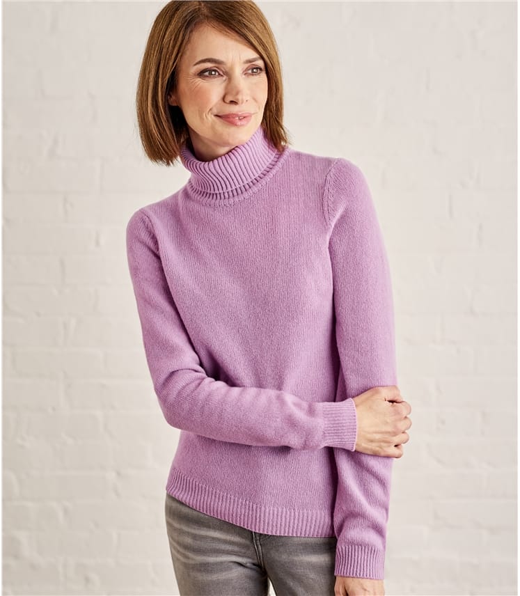 Soft Lavender | Womens Lambswool Polo Jumper | WoolOvers UK