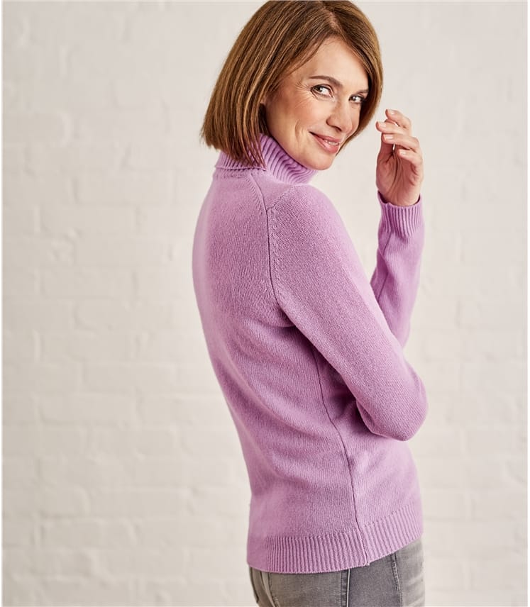 Soft Lavender | Womens Lambswool Polo Sweater | WoolOvers US