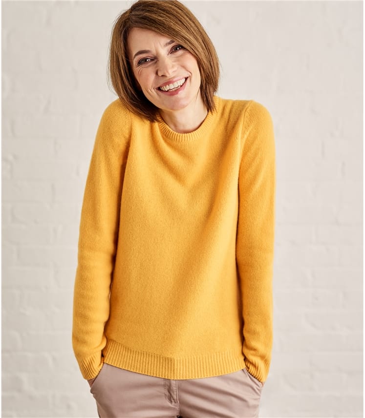 Saffron Womens Lambswool Crew Neck Jumper Woolovers Uk 7211