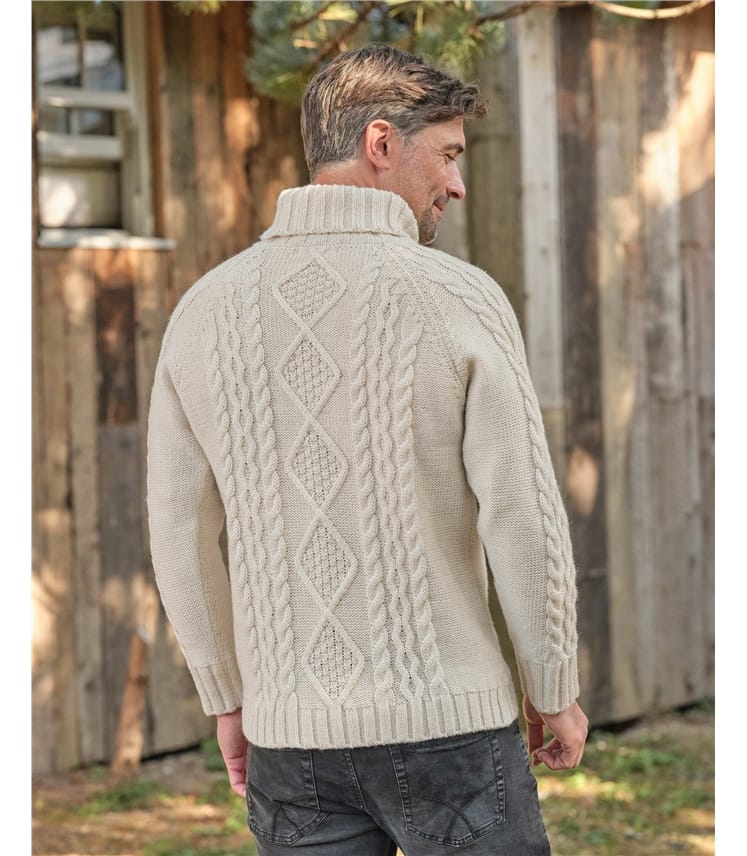 Pull irlandais à col roulé - Homme - Pure Laine