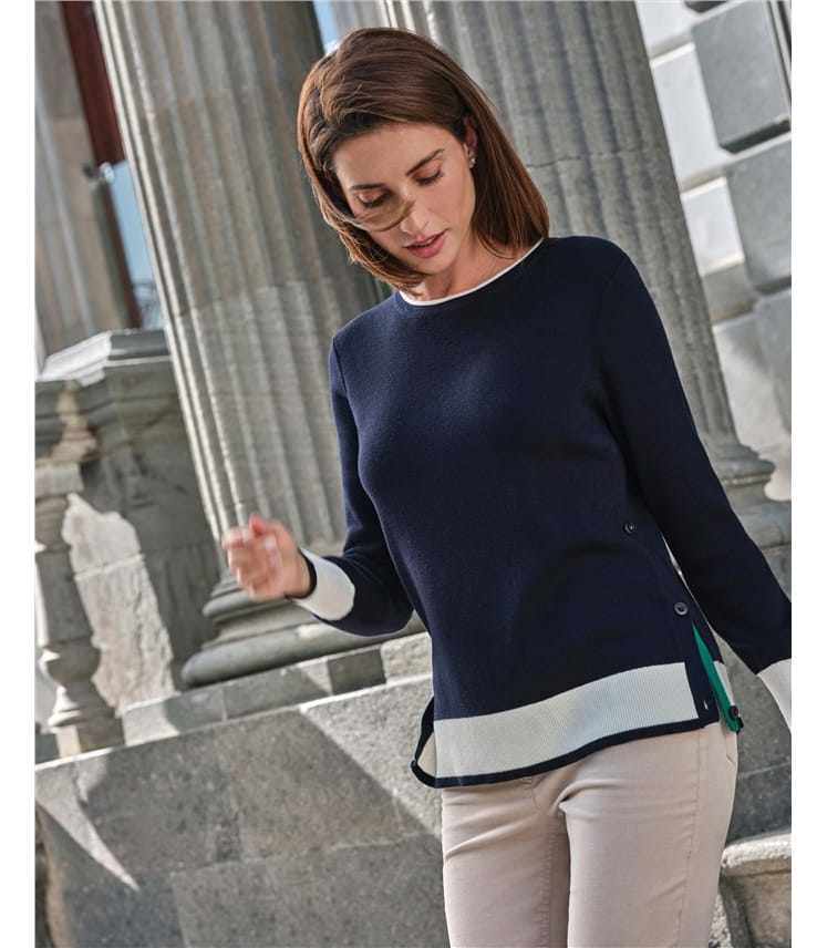 Tipped Neck Sweater
