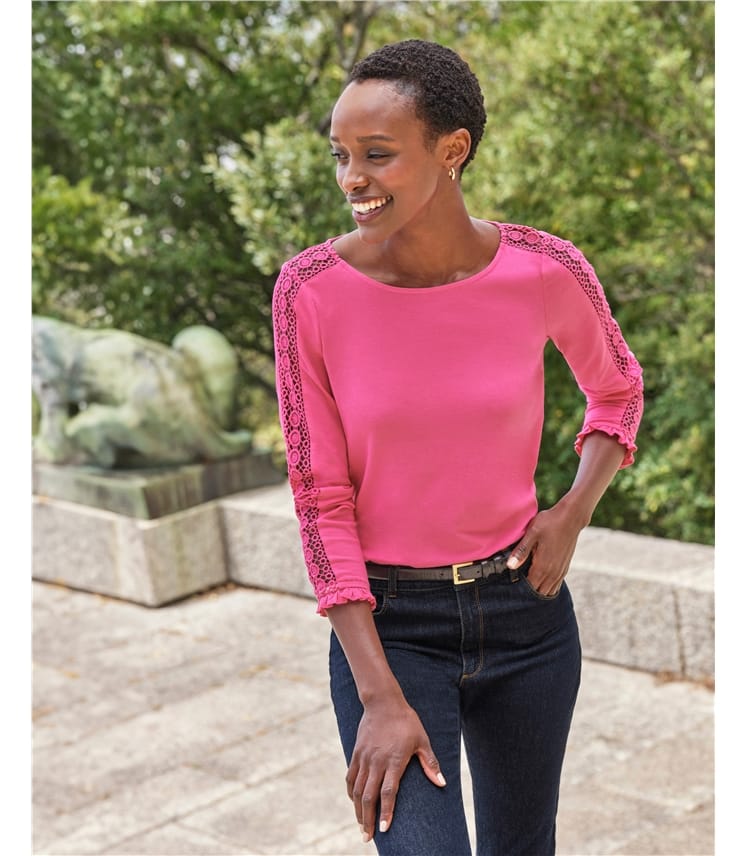 Trimmed Jersey Long Sleeve Top