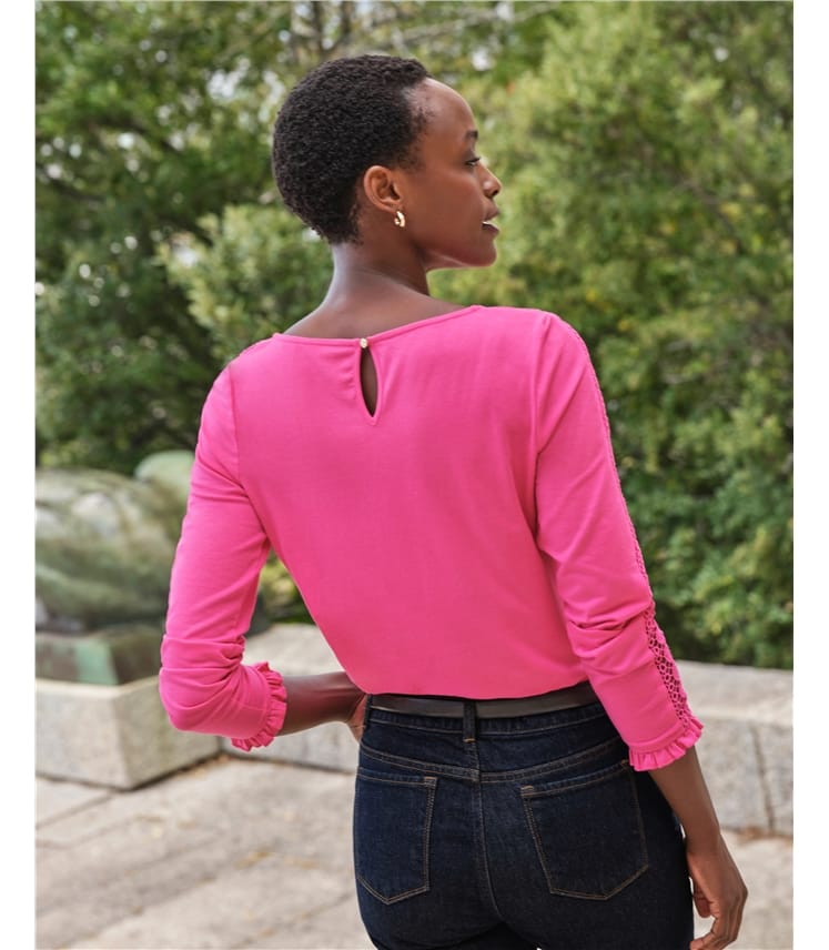 Trimmed Jersey Long Sleeve Top