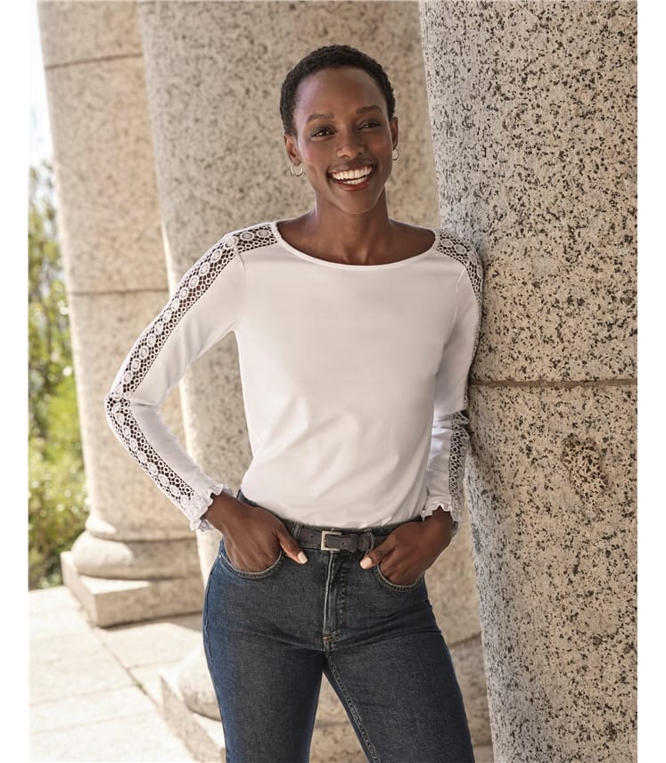 Trimmed Jersey Long Sleeve Top