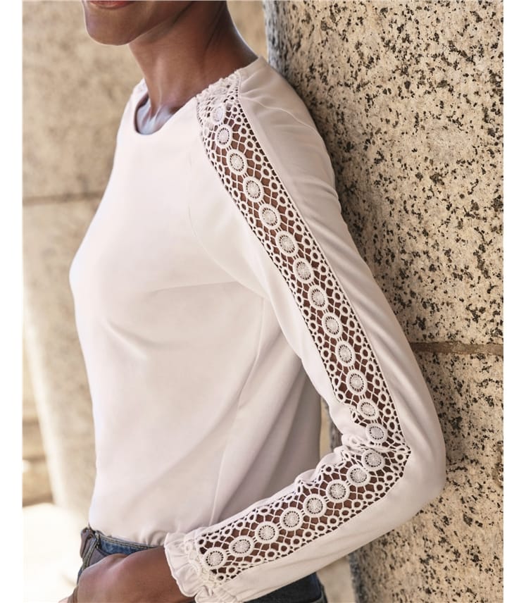 Trimmed Jersey Long Sleeve Top