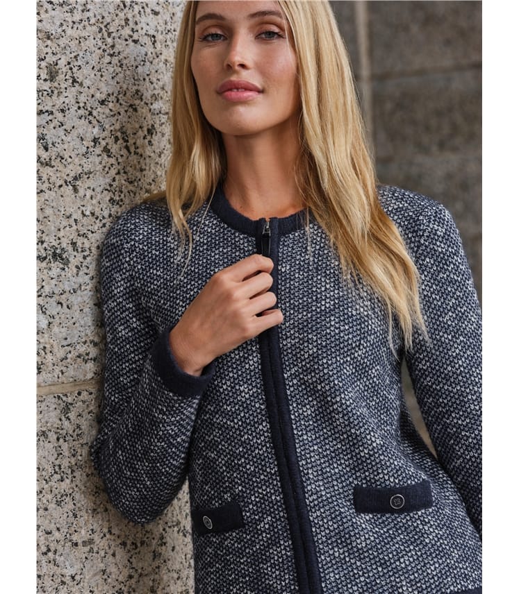 Cotton Wool Tweedy Zip Jacket