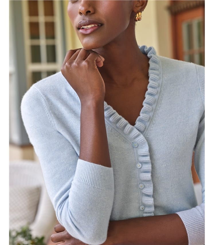 Cashmere Ruffle Cardigan