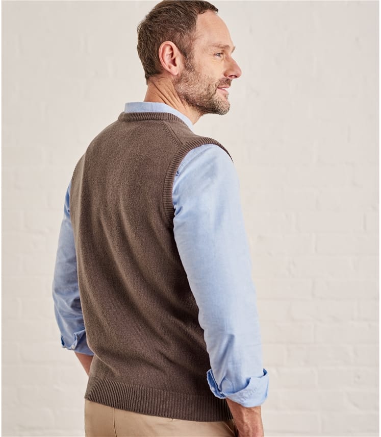 Clay Mens Lambswool Knitted Vest WoolOvers US