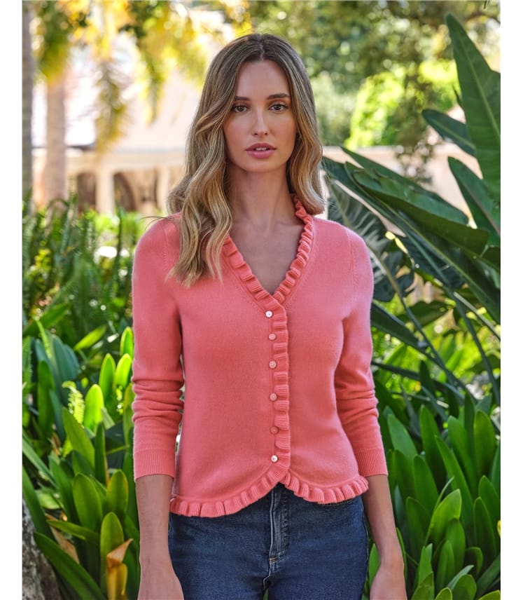 Cashmere Ruffle Cardigan