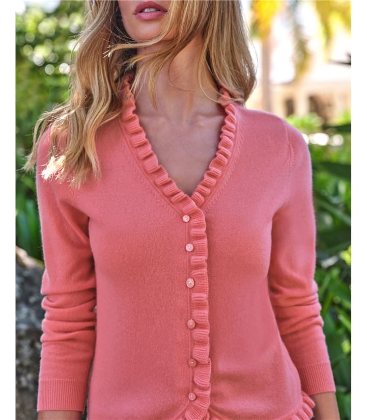 Cashmere Ruffle Cardigan