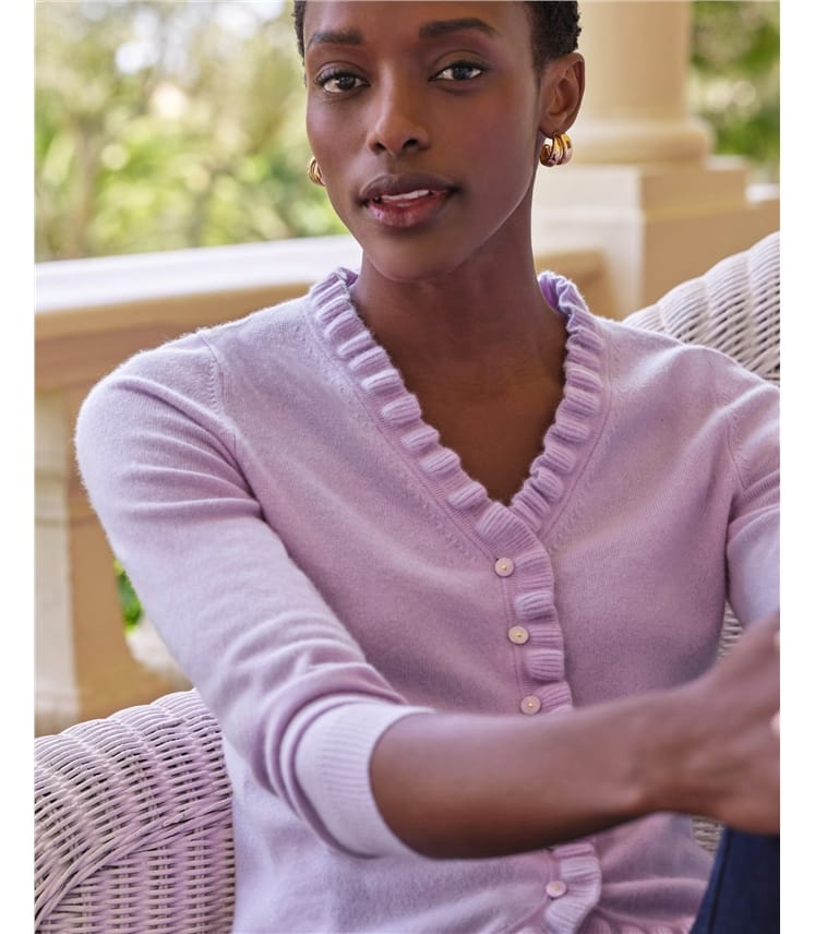 Cashmere Ruffle Cardigan