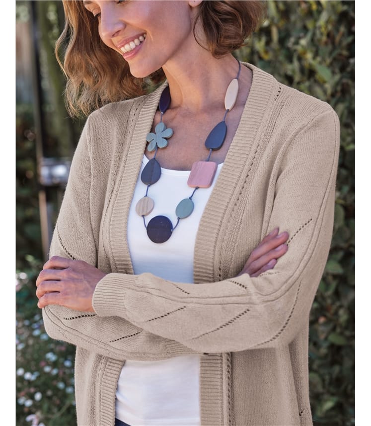 Tape Yarn Edge To Edge Cardigan