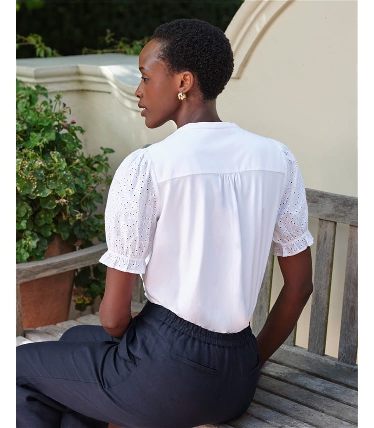 1/2 Sleeve Broderie Blouse