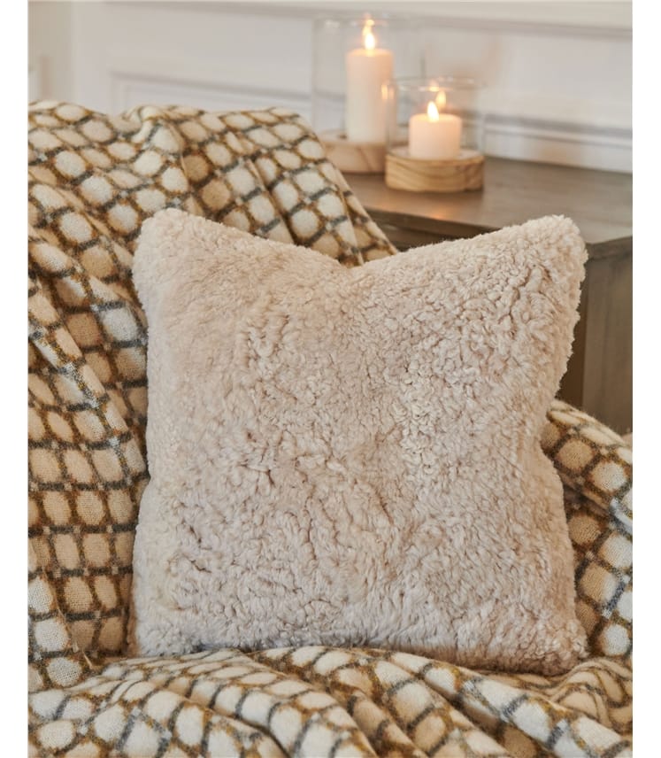 Curly Sheepskin Cushion Cover