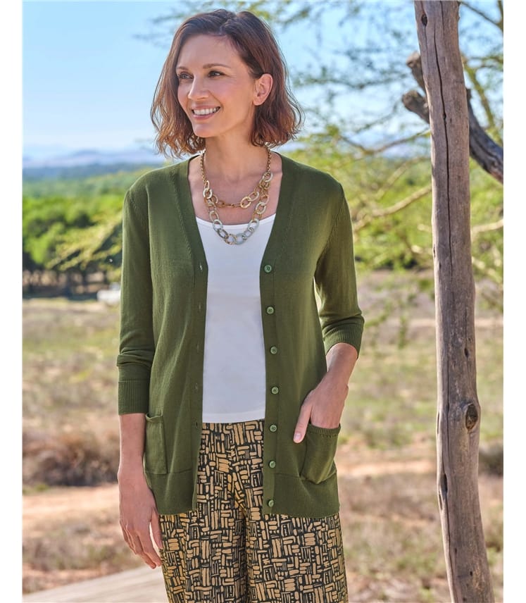 Long V Neck Cardigan